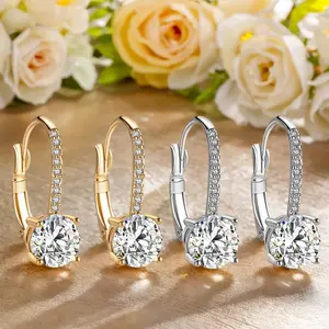 2 Pair Diamond Pendant Earrings,Golden,Silver,Earrings Set For Women, Cubic Zirconia Hanging Lever Bridal Earrings Women's Fashion Jewelry,Hand Tools Kits