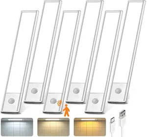 Under Cabinet Lighting Wireless,Operated Motion Sensor Light Indoor,1500mAh Rechargeable Closet Lights,Magnetic Dimmable Closet Lights, Under Counter Lights for Kitchen, Stairs