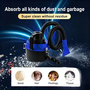 Pet Vacuum Cleaner，Portable Wet-Dry Vacuum, 12 V Car Vacuum Cleaner, 3 in 1 Portable Shop Vacuum with Blowing Function, Attachments Storage, Perfect, Compact Lightweight, for Cleaning Floor, Upholstery, Gap, Car