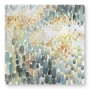 212 MAIN Aluminium Metal Wall Art - 16x16 in Glossy Finish, Abstract Orange Minimalist Circle Cluster Print, Artistic Light Room Home Decor & Wall Decoration, Gift for Artwork Enthusiasts