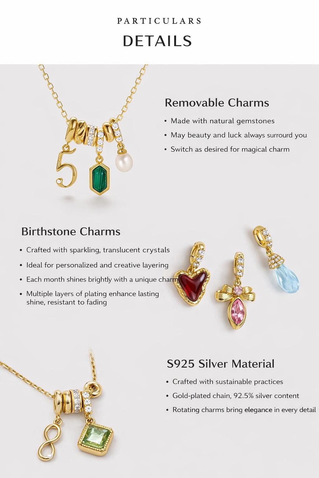 Tewiky Luxury Gold Smooth Natural Stone Hoop Necklace / Birthstone Month Number Pendant / Irregular Heart Birthstone Necklace – Dainty Premium Birthday Gift for Women