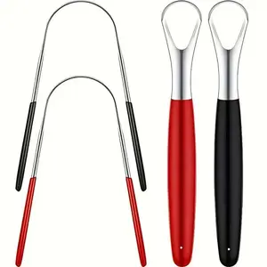 Stainless Steel Tongue Cleaner, 1 Count Portable Tongue Scraper, Tongue Cleaning Tool, Oral Care Tool for Adults, Travel Essentials