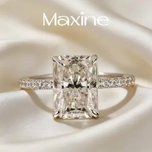 Maxine Synthetic Moissanite 3.5Ct Radiant Cut Engagement Ring ,Women's Ring Jewelry for Daily,Travel,Proposal,Wedding,Birthday,Anniversary