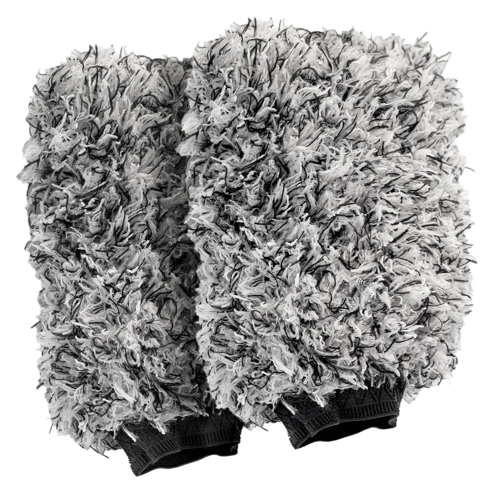 1 Pair Microfiber Car Wash Mitts - 8"×10" Plush Microfiber Towel Gloves, Soft & Scratch-Free, Lint-Removing, Absorbent, Machine Washable, Universal Automotive Cleaning Accessories, Pair Mitts