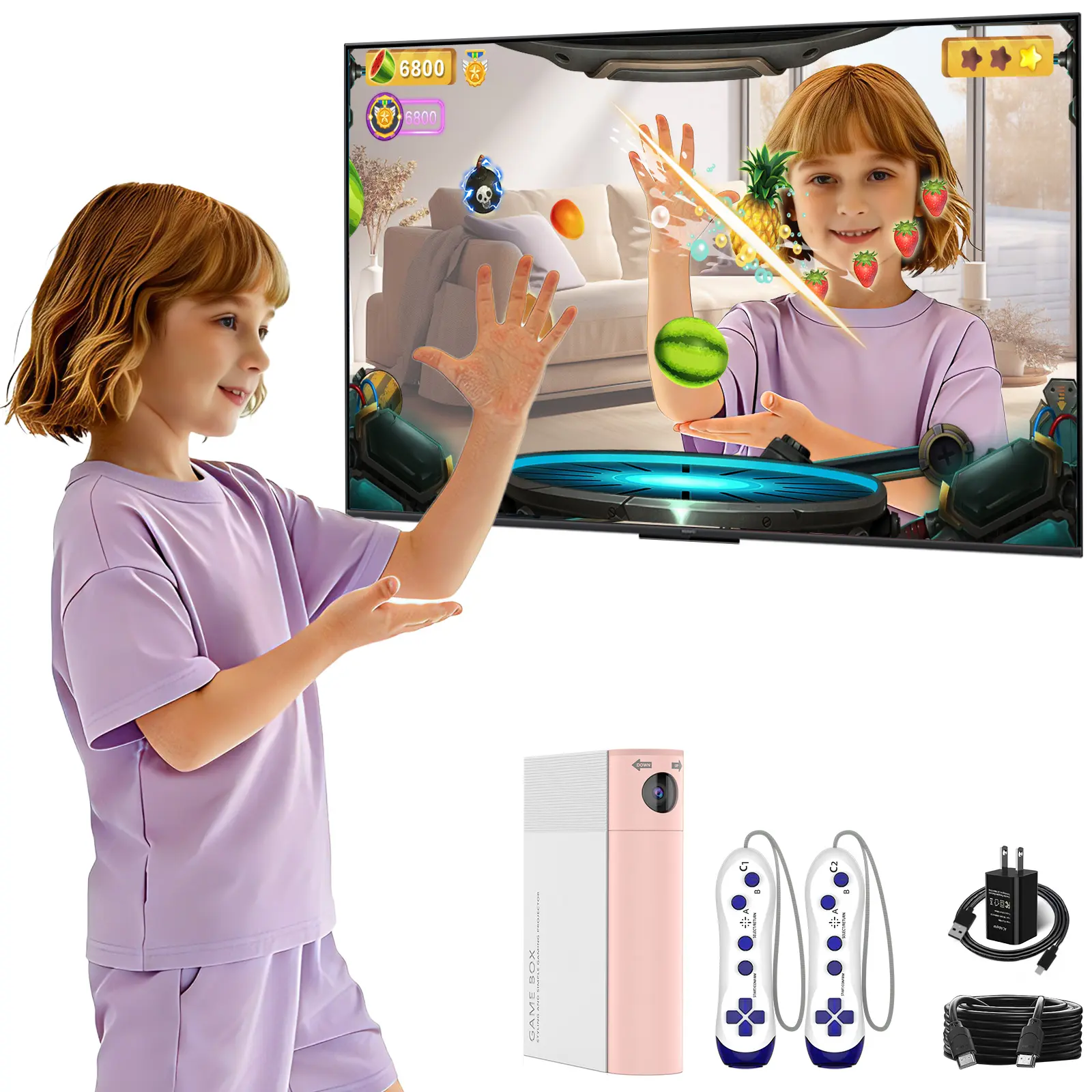 AR Motion Gaming Console: 28 Interactive Games Motion Sensor 2-Player Wireless Controllers & TV Hookup – Ultimate Family Entertainment System for Kids & Adults,summerwins