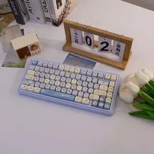 149 Key Blue Cat Theme Pbt Keycaps, Dye Sublimation Process, Moa Profile, Compatible with Mx Axes, for 61/64/68/87/96/104/108 Keyboards