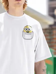 Minion Pocket T-Shirt, Cartoon Graphic Tee, Anime Fan Gift