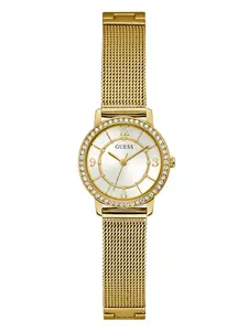 GUESS Female Gold-Tone Mesh Analog Watch