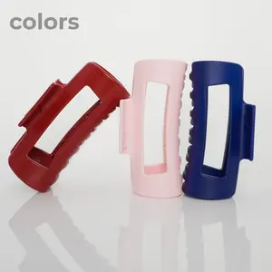 Mello Flexible Claw Clip, Medium 4-Inch, Colors 3-Pack, Made in Korea
