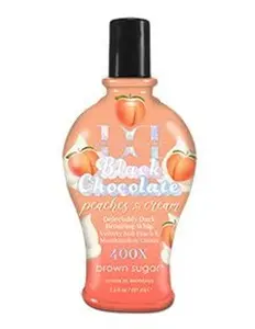 Brown Sugar Peaches & Cream 400X Double Dark Black Chocolate Bronzing Whip – 7.5 oz Ultimate Ultra-Dark Tanning Experience Body Care Scent