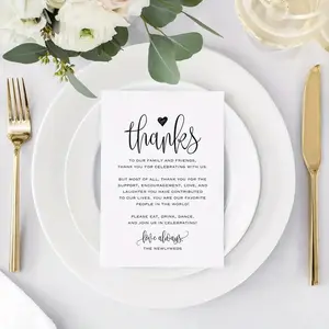 50 Pcs Wedding Thank You Cards, Elegant Font, 3.94x5.91 Inch, Perfect for Table Decorations, Celebrations & Special Events