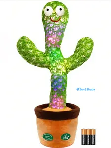Dancing Talking Cactus Toy with Songs & Sound Recording Feature for Babies Adjustable Volume & Record Your Sound Function
