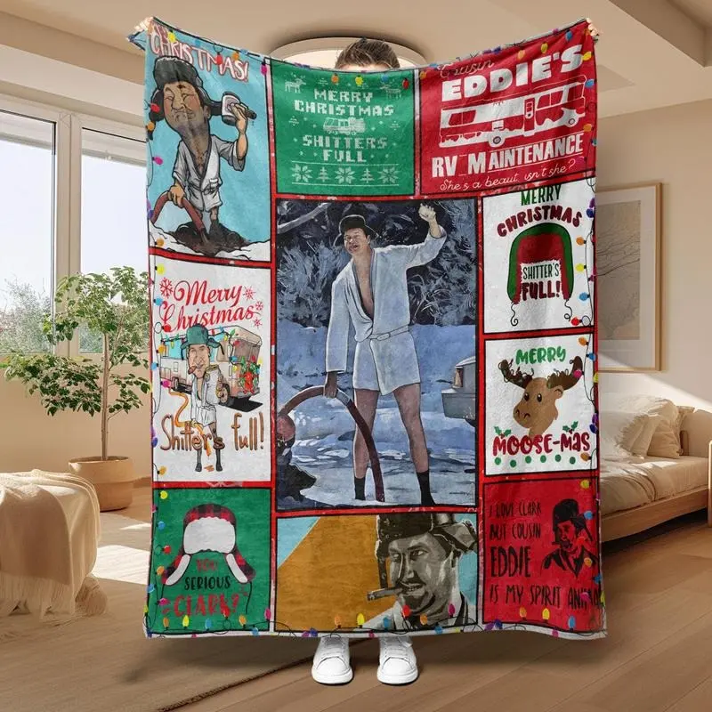 Christmas Themed Soft Flannel Throw Blanket, Festive Winter Holiday Print for Bedroom Beds and Family Sofas, Seasonal Home Decor, Office Naps, Christmas Movie Nights, Quiet Evenings, Couch Lounging and Cozy Winter Rest