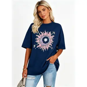 100% Cotton,Womens Oversized Summer T Shirts,Plus Size Spring Casual Tops,Short Sleeves Fashion Workout Clothes,Printed T-shirt Basic Tee,Womenswear, Streetwear