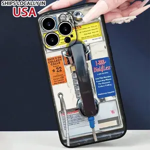 Retro Telephone Booth Design Phone Case Full Body Shockproof Protective Cover Fashion Phone Accessories for iPhone X XS XR 11 12 13 14 Series