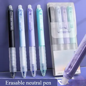 4/8pcs, retractable eraser pens, 0.5mm black/blue erasable gel pens, quick-drying erasable pens and erasers, back to school season, school supplies, cute stationery, school colors, stationery, writing pens, Disappearing Ink Pens