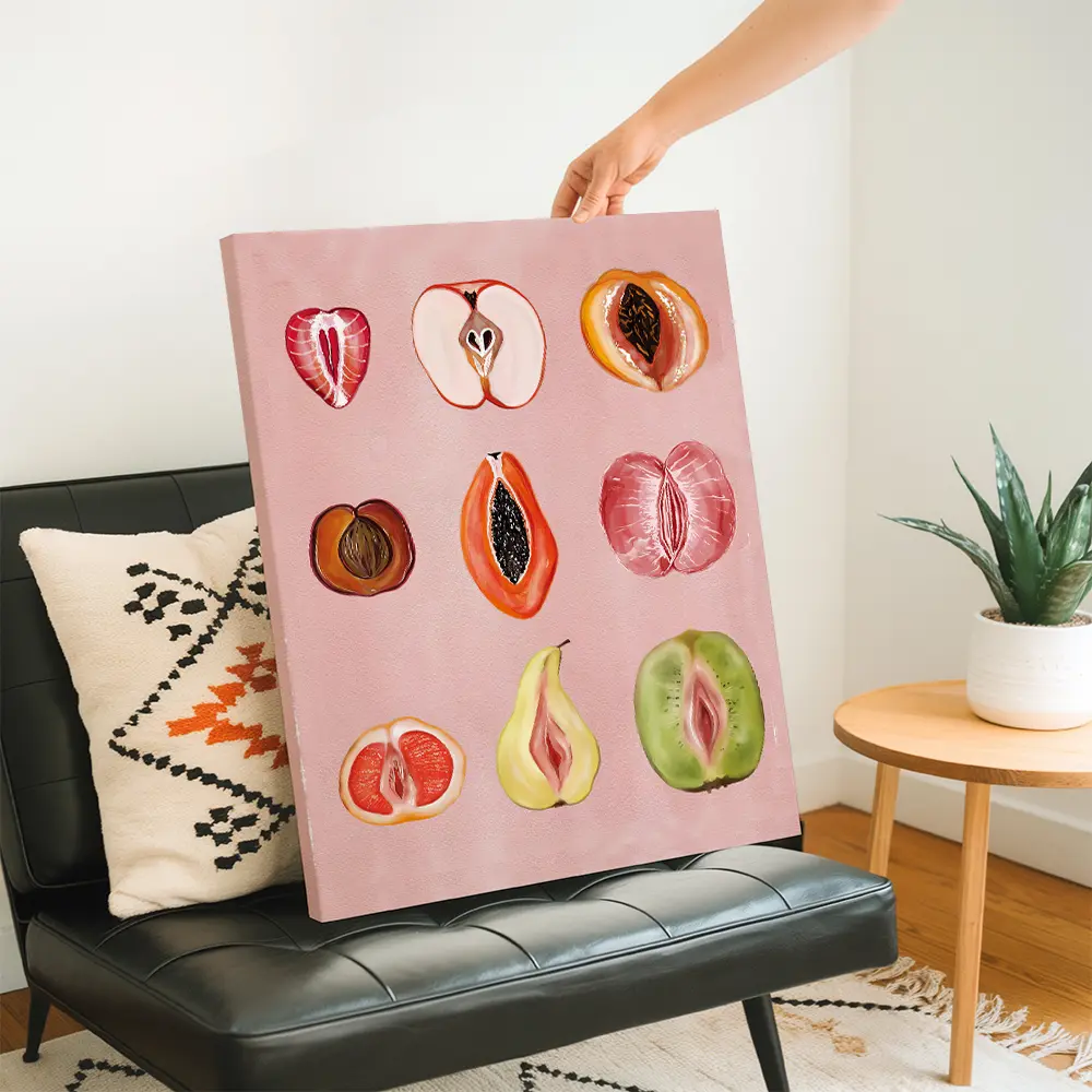 Framed Wall Arts, Fruits Posters, Fresh Fruit Canvas Prints, Tropical Fruits Wall Decor, For Kitchen Decoration, Housewarming Gift