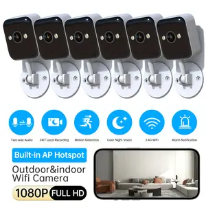 【Breaking The Price-100PCS】JOOAN FHD Smart Indoor Security Camera, Smart AI Home Camera, Night Vision, One-Touch Emergency Alarm, Motion Detection, High-Definition Video, Equipped With Built-In Floodlights, Two-Way Audio, Wi-Fi Supports Smartphone Control