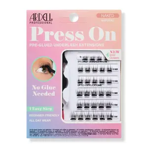 Ardell Pre-Glued Press-On Underlash Extensions - Eyelash Clusters, Lightweight, Naked Natural Style False Eyelashes for Cosmetic Makeup
