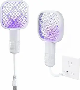 Mini  Mosquito Swatter Plug-and-Play USB Mosquito Attracting Lamp Portable Electric Bug Zapper Safety Net Mosquitoes Zapper Fly Swatter for Indoor Outdoor Camping