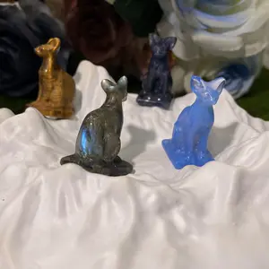 Wholesale Crystal Squat Position Kitten 1.5-Inch For Decoration 10pcs raondom