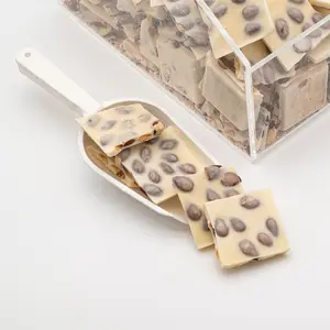 Sugar-Free White Chocolate Almond Bark - Sweet and Sugar Free Crunchy Almond Bark - 4 oz & 8 oz & 1 lb Chocolate Bag Snack Milk Salt Nut
