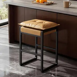 Modern Counter-Height Bar Stools with Double-Layer Cloud Cushions, Waterproof PU Leather Upholstery, Sturdy Steel Frame, Anti-Slip Footrest, Easy 15-Min Assembly, Aesthetic Kitchen Island Stools for Home Cafe Small Apartment