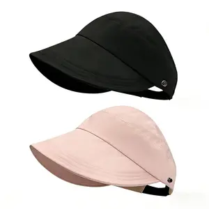 2-Pack Foldable Women's Sun Hat with Wide Brim andBreathable Top Perfectfor Ponytails