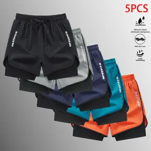 Pack of 5 Women’s Fashion Versatile Outdoor Casual Sports Shorts — Summer Jogging Shorts, Double Layer Shorts, Outdoor Sports Shorts