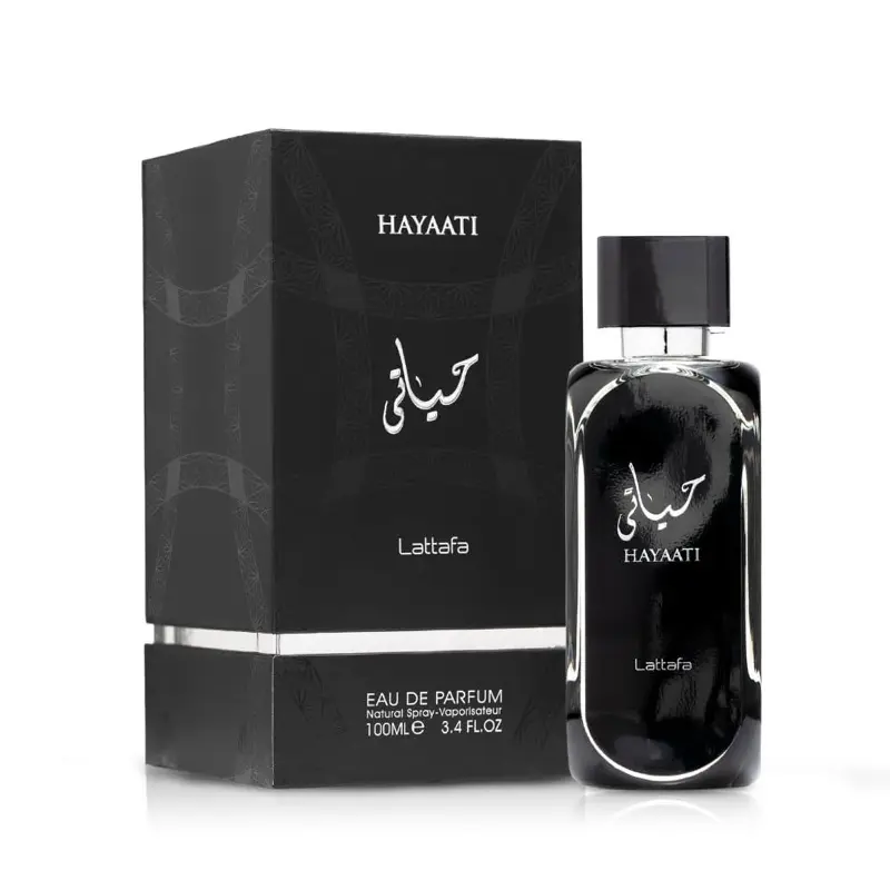 Lattafa Hayaati Black Men 3.4 Ounce Woody Aromatic Fragrance with Apple Bergamot Cinnamon Musk Notes Cruelty Free Eau de Parfum Spray