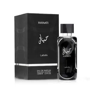 Lattafa Hayaati Black Men 3.4 Ounce Woody Aromatic Fragrance with Apple Bergamot Cinnamon Musk Notes Cruelty Free Eau de Parfum Spray