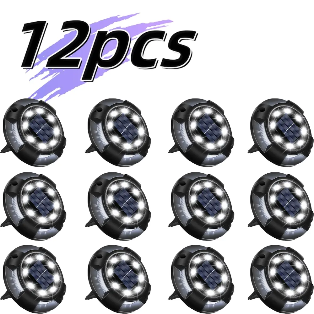 Solar Ground Lights Outdoor Solar Disc Lights Decoration Solar Garden Lights For landscape road, garden, sidewalk, lawn, driveway lighting