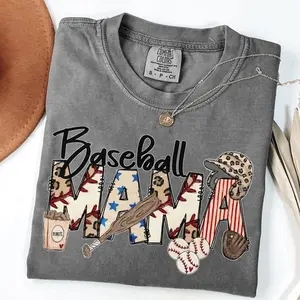 Comfort Colors® Baseball Mama T-Shirt - Premium Mother's Day Gift for Baseball Lovers - Stylish Baseball Season Graphic Tee - Soft Cotton Ballpark Mom Shirt