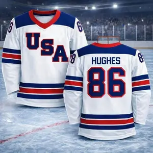 USA HOCKEY Jack Hughes #86 Hockey Jersey, Hockey Jersey Of Usa Team, US Hockey Shield 2026 Replica Jersey, Unisex Sport Fan Gift