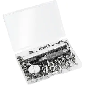 1/4 Inch Grommet Kit with Tool - 120 Set Metal Eyelets and Grommet Tool Kit in Storage Case for Fabric, Leather, Canvas, Tarp Repair, Sewing & DIY Crafts