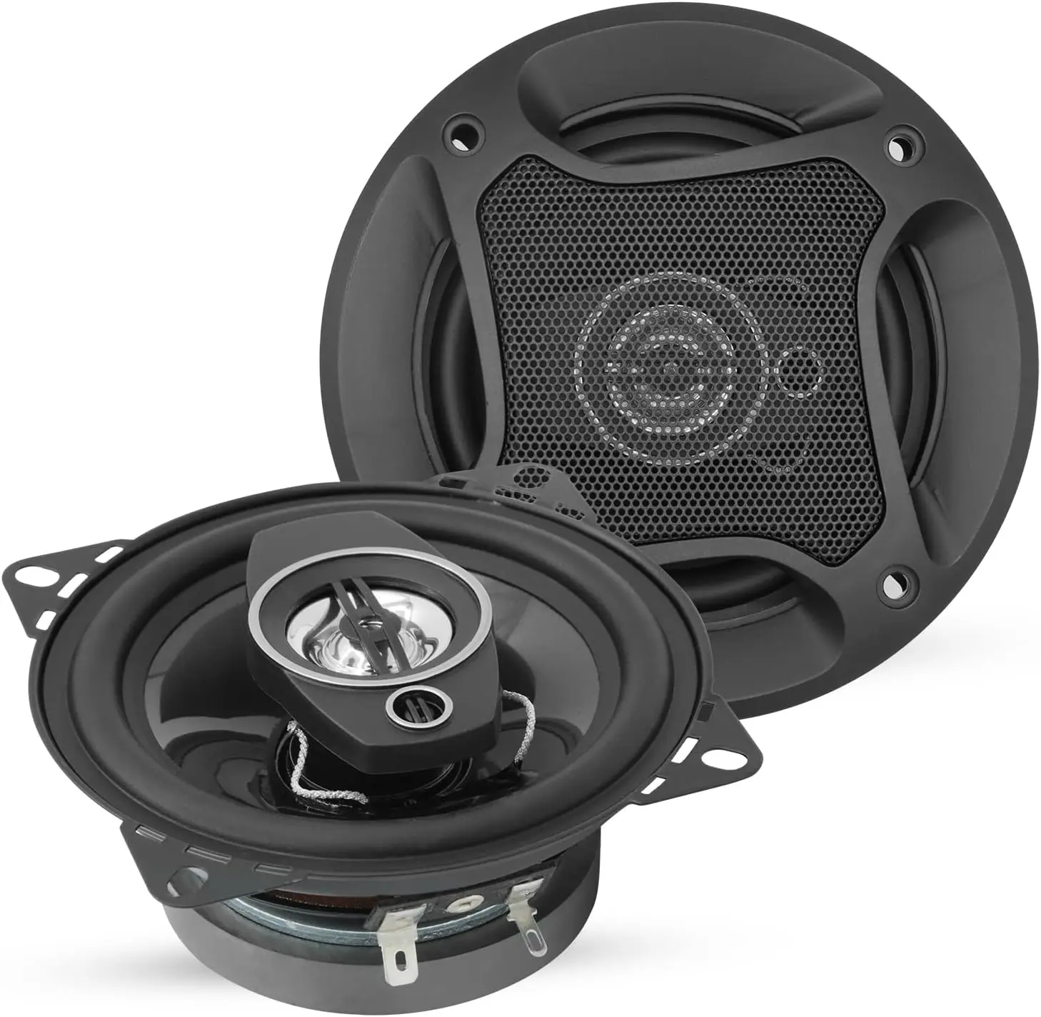 5 CORE 4-Inch Coaxial/2-Way Car Speakers, 250W Pair with Tweeter Component Drivers, High Sensitivity, Universal Fit for Vehicle Car Doors or Door Panels Mount
