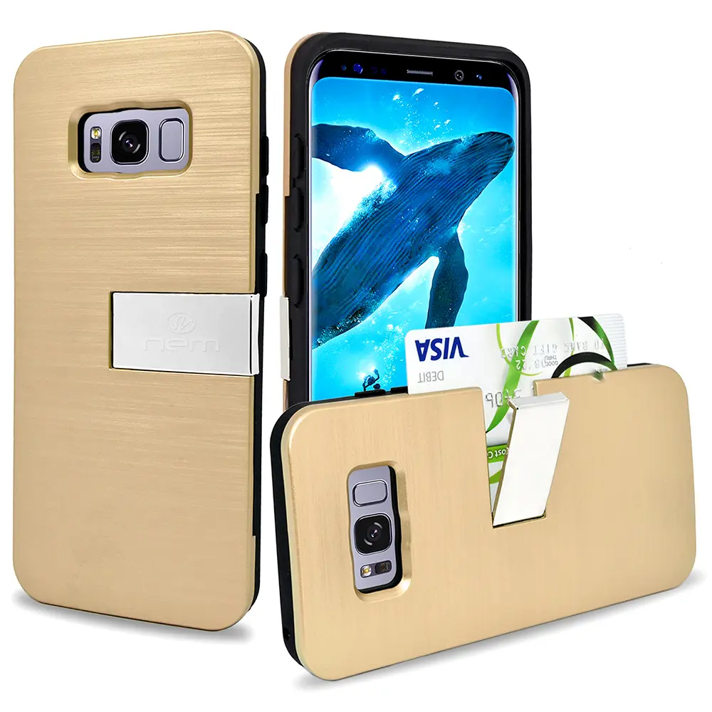 Sam Galaxy S8+ Hybrid Case w. Slot Kickstand HYB39 Gold