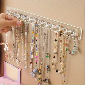 1pc 12 Diamond-Shaped Hooks - Wall-Mounted Jewelry Organizer, Storage Hooks, Perfect Gift for Women and Girls