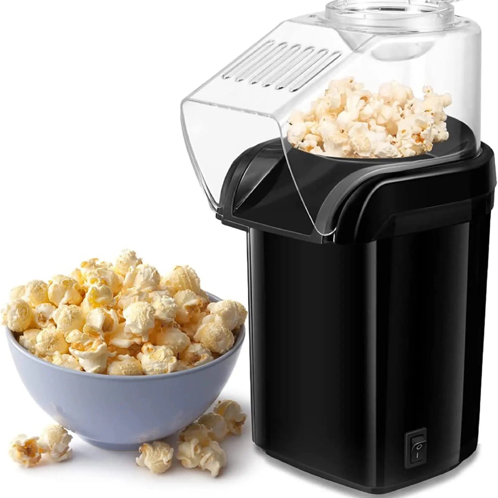 Oil-Free Home Hot Air Popcorn Popper Machine - Compact Kitchen Appliance, Fast-Acting, with Measuring Cup, Ideal for Family Fun, Small Batch Coffee Bean Roasting, Kitchen Appliances