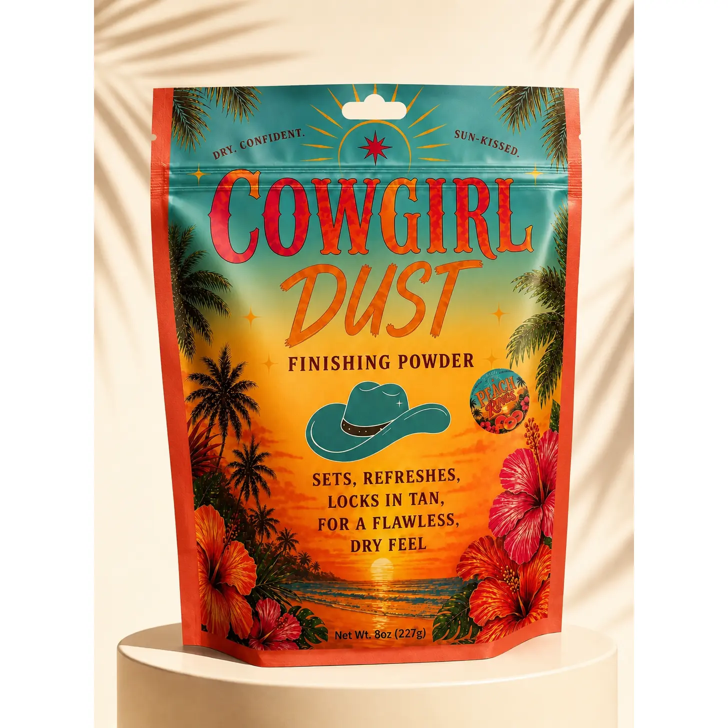 Peach Ring Candy Body Powder, Body Care Product with Lightweight Tapioca Powder, Smooth Texture & Refreshing Scent