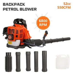 1 Set Leaf Blower Backpack Style 52 Cubic Centimeter Adjustable Tube Gas Powered Dust Blower Garden Supplies