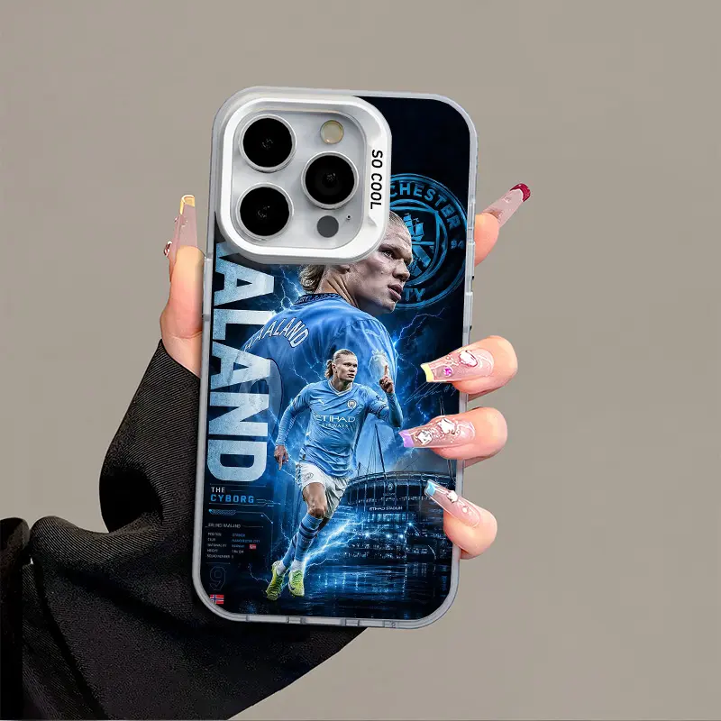 iPhone 17 pro max Haaland phone case anti drop case suitable for iPhone 16 15 14 13 12 11 plus & Samsung S25 S24 S23 S22 Ultra FE acrylic protective shockproof rugged case football, Gifts for fans, deals for you days