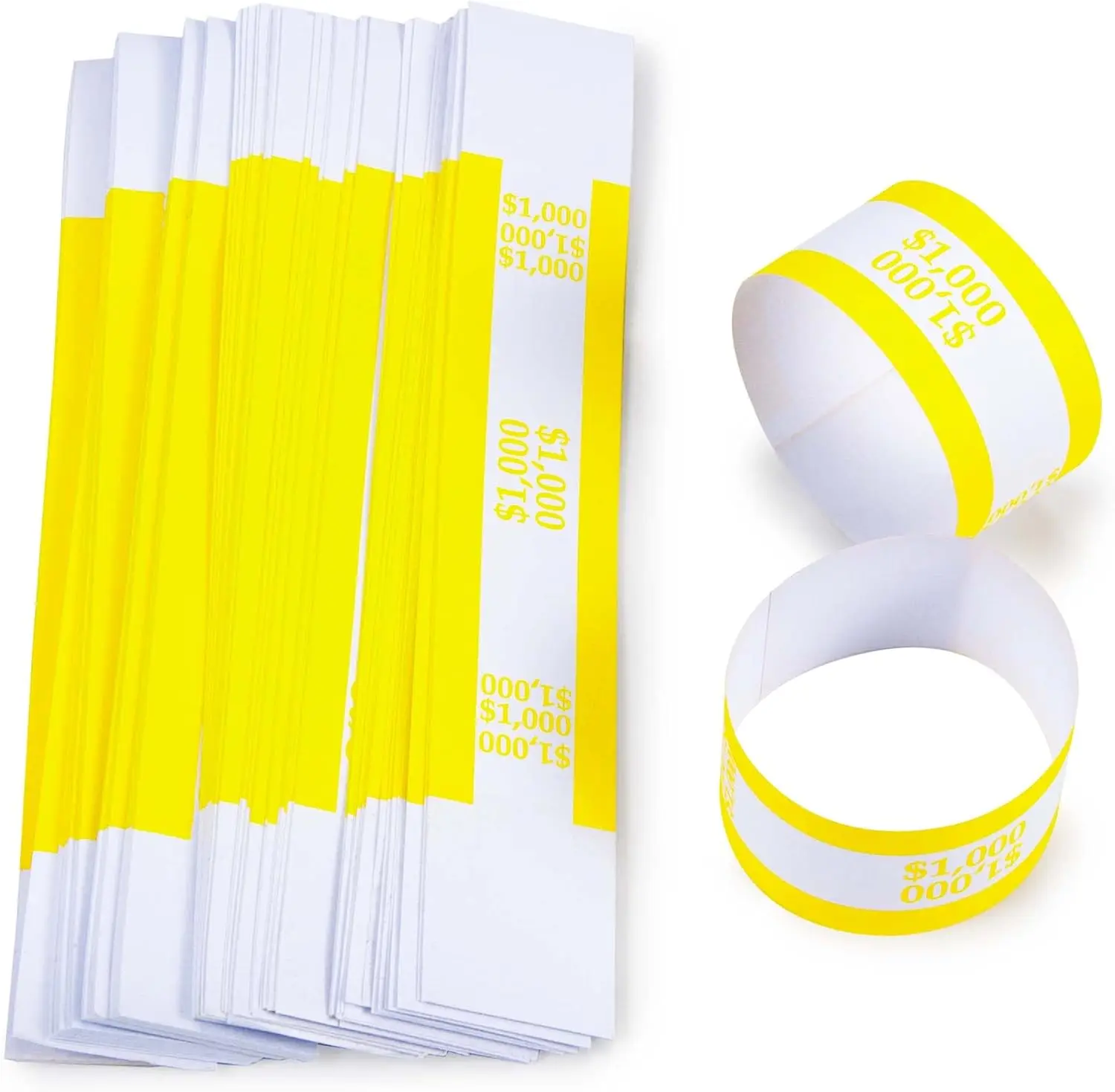 Pack of 100 Currency Band Bundles Self Sealing Currency Straps Bands Money Bill Wrappers