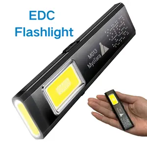 Mini Tactical Flashlight for EDC – Dual Light, Magnetic Base, Hat Clip, Red/Blue Strobe, High Lumen ,USB Rechargeable EDC Light