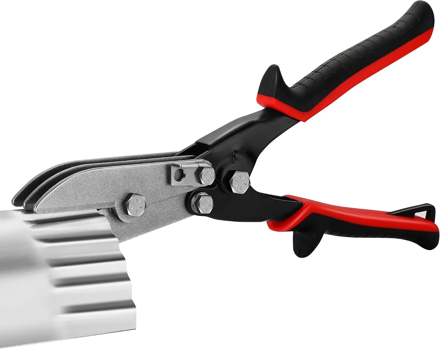 GJANSH 5 Blade Sheet Metal Crimper, 10.5 Inch Duct Crimping Tool for 24-28 Gauge Sheet Metal, HVAC Duct Work, Gutter Crimper for Downspout, Stove Pipe and Venting Work, Safety Lock, Black