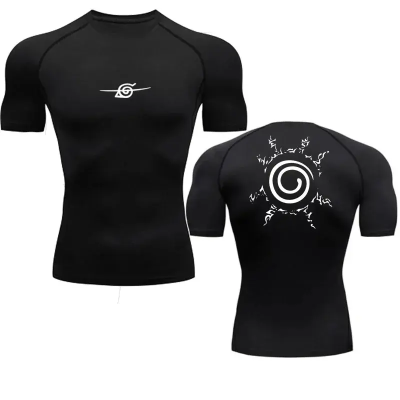 Naruto Compression Shirt Anime Naruto Gymwear Gymnastics Clothing Animeshirt Compressor or Muscle Gym Aesthetic Animewear