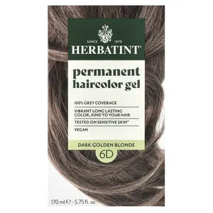 Herbatint Permanent Haircolor Gel, 6D Dark Golden Blonde, 5.75 fl oz (170 ml)