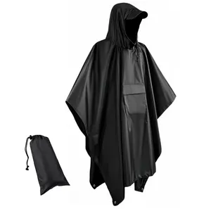 3 In 1 Unisex Multi functional Poncho Can Store Neutral Raincoat Jackets with Pockets Waterproof and Lightweight Suitable for Hiking Camping and Outdoor Activities