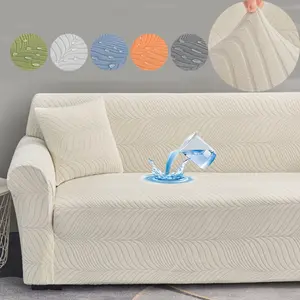 Elastic Sofa Cover with Free Pillowcase Stretchable Durable Nylon Polyester Blend Color Block Design Waterproof Sofa Cover for Living Room Bedroom Office Furniture Protector Elastic Sofa Slipcover
