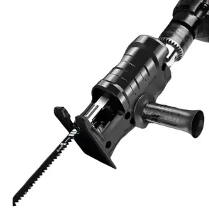 Drill to Chainsaw Conversion Kit with Portable Reciprocating & Curved Saw Adapters and 3 Blades, Power Tool for DIY Enthusiasts